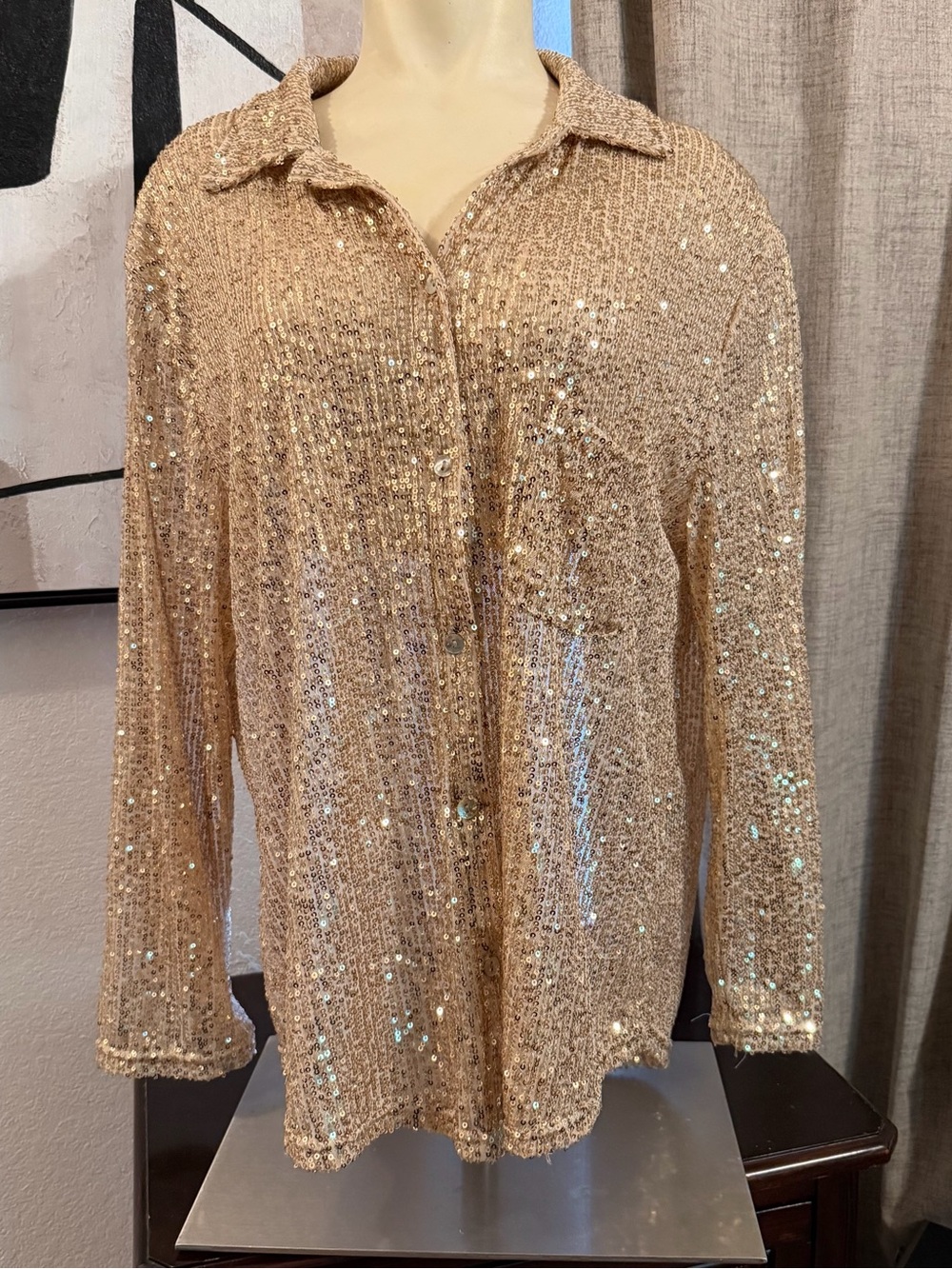 POL Gold Sequin Top